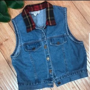 Vintage Ashly Brent Jean Button Up Vest